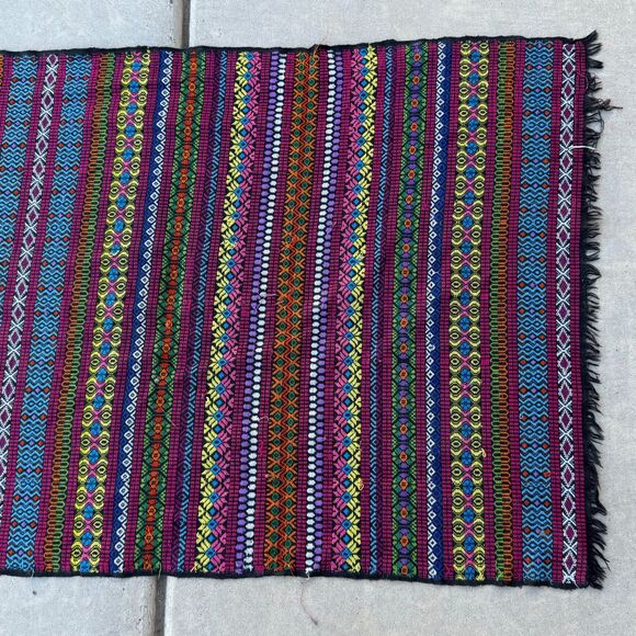 Rectangle Table Runner Tablecloth 34x110 Colorful Woven Thanksgiving Tablescape - Picture 3 of 12